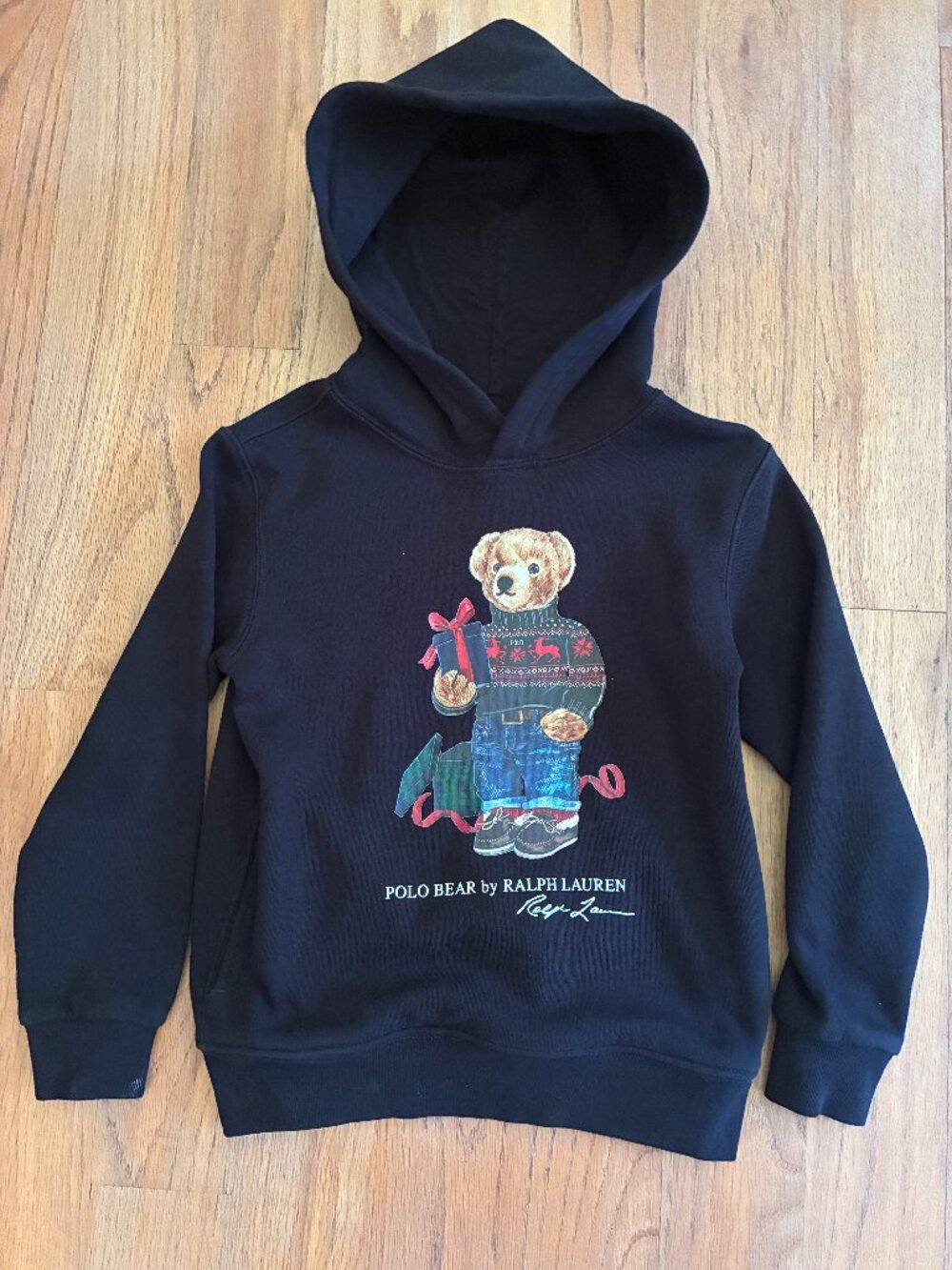 Polo Ralph Lauren Boys Polo Bear Holiday Graphic Hoodie Navy 6